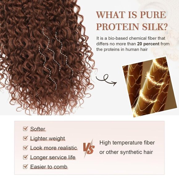 Clip In Hair Extensions 100% Silk Human Hair 20 Inch Curly Natural Women main image 4